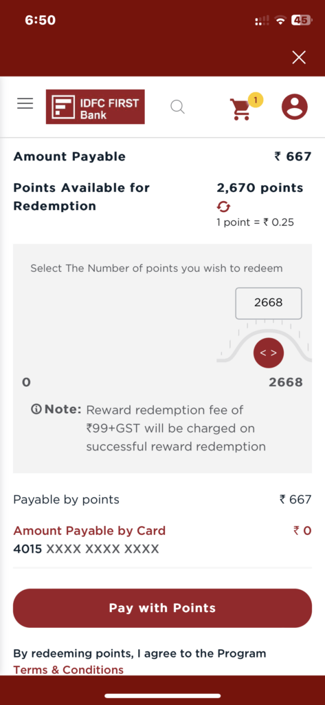 IDFC Rewards Redeem