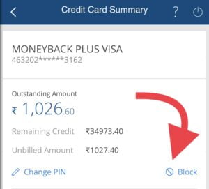 Block HDFC Bank Credit Card