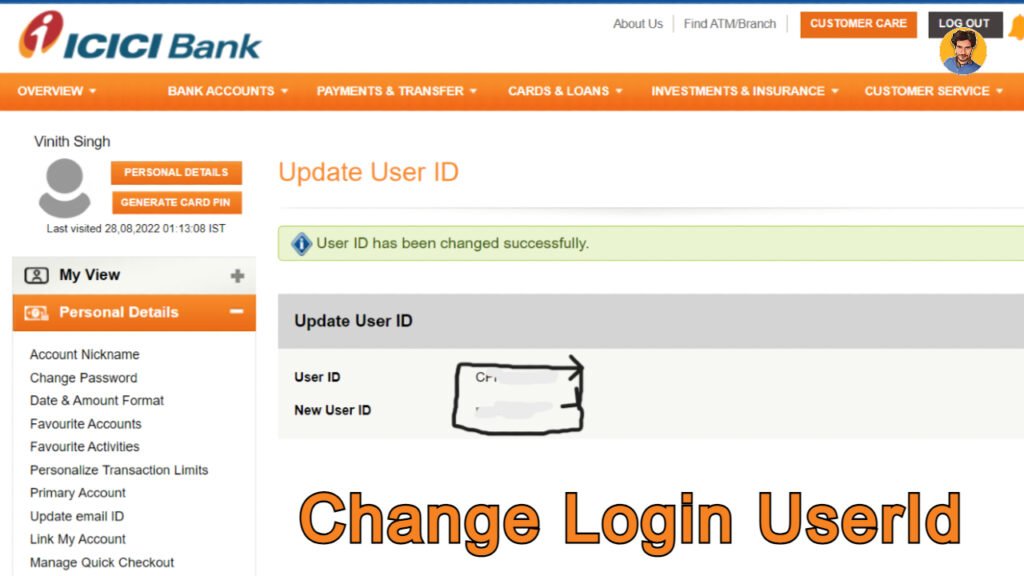 ICICI Bank UserID