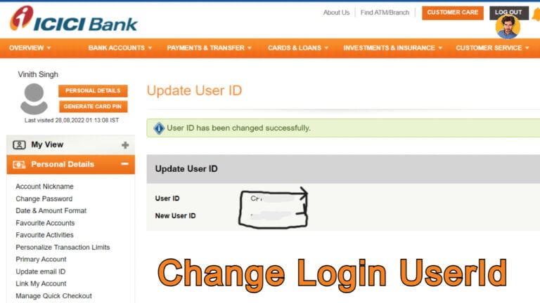 ICICI Bank UserID