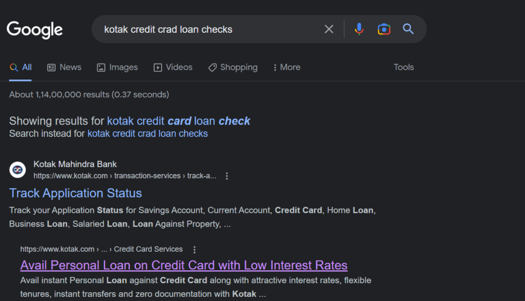 Kotak Credit Card Loan