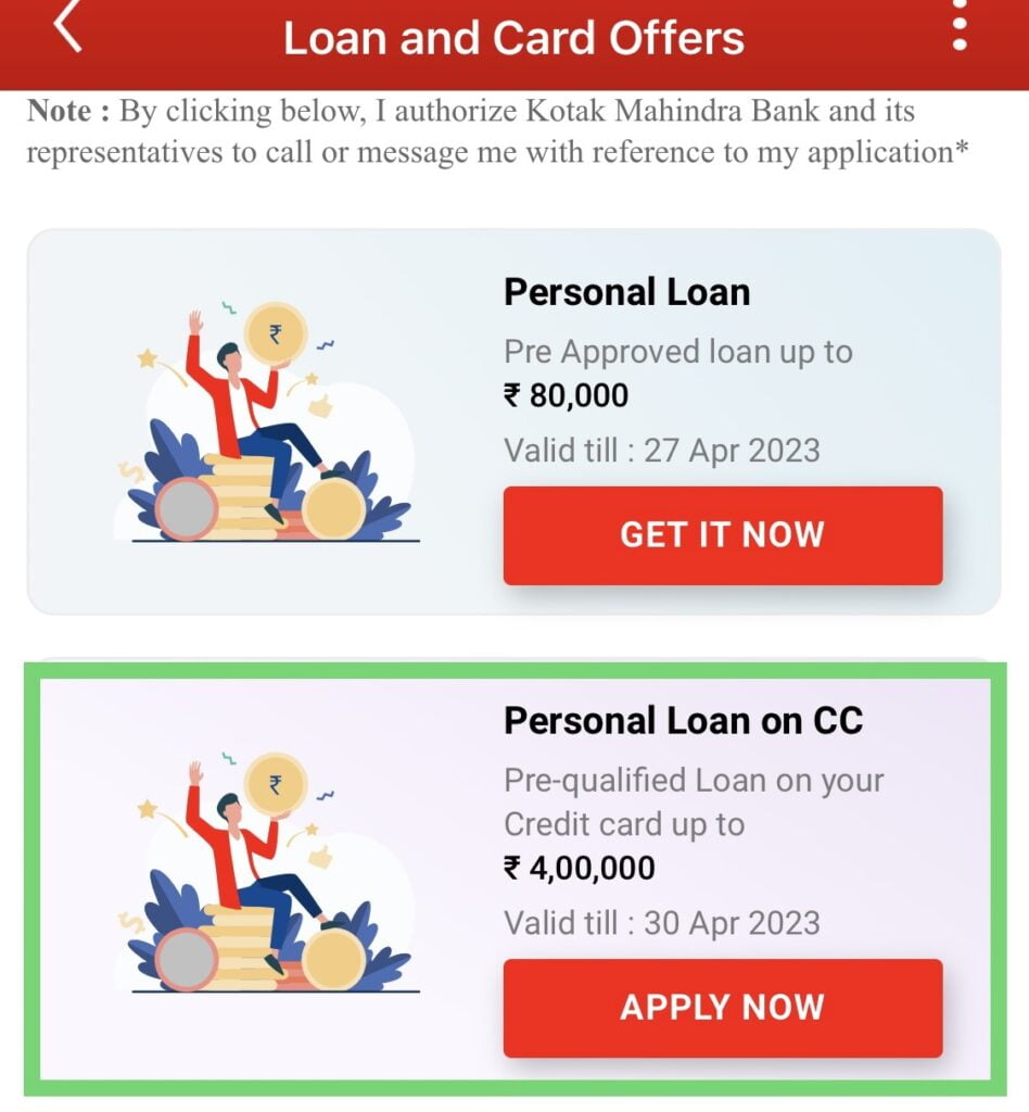 Kotak Credit Card Loan