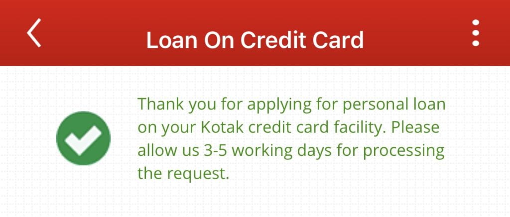 Kotak Credit Card Loan