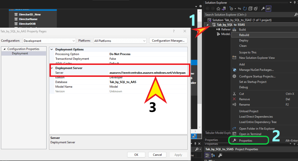 On-prem SQL DB Tabular model