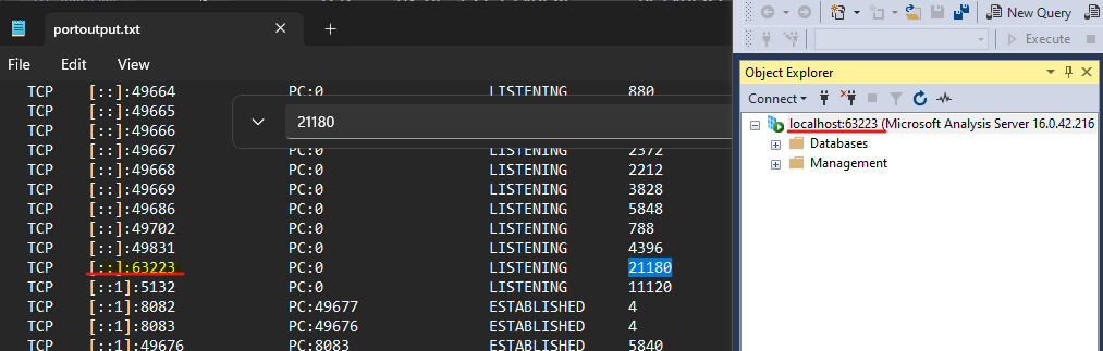 Port Number for Analysis Services