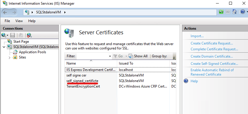 Self-Signed Certificate
