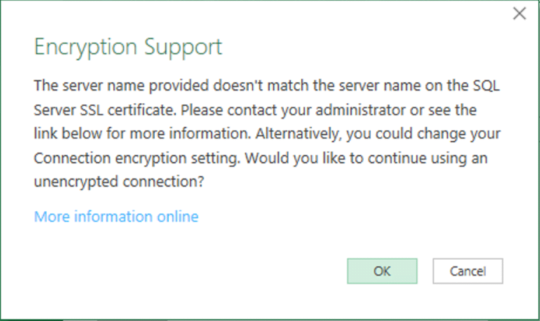 Unable to connect to SQL server