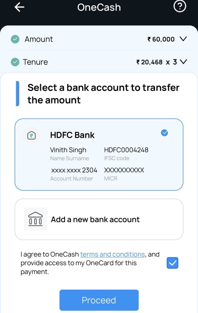One Credit Card Money Transfer