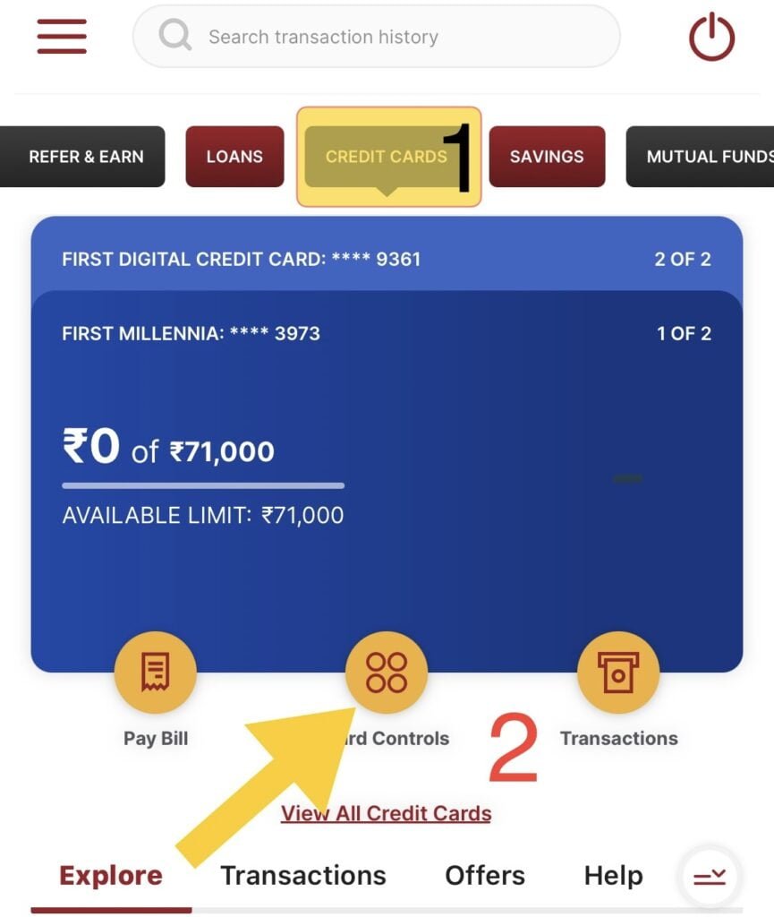IDFC Credit Limit: Manage