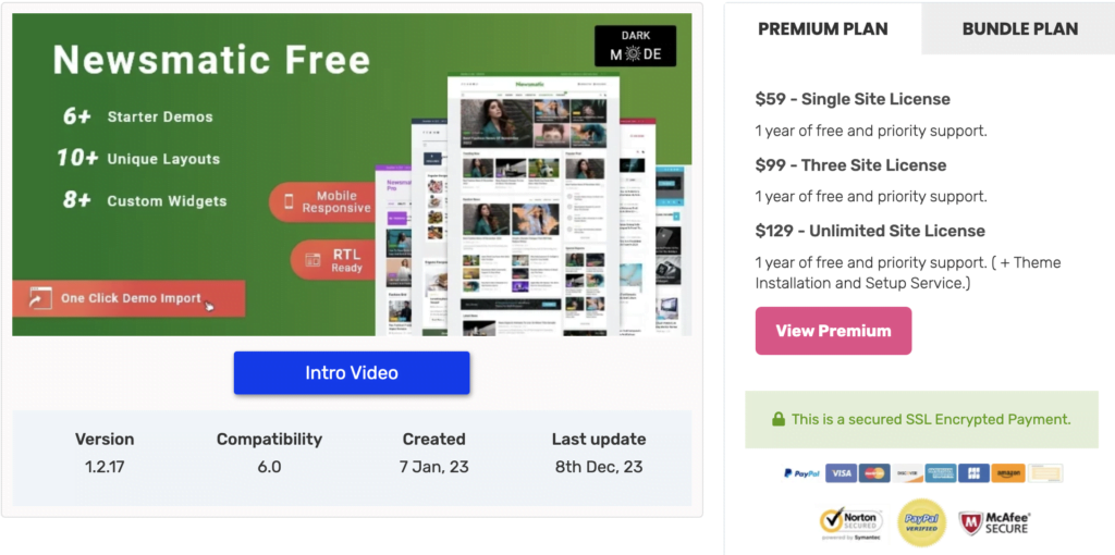 Newsmatic wordpress theme