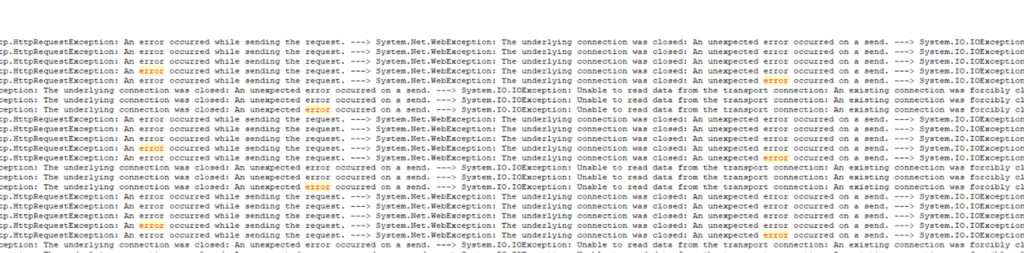 Network Request Returned Unexpected Error