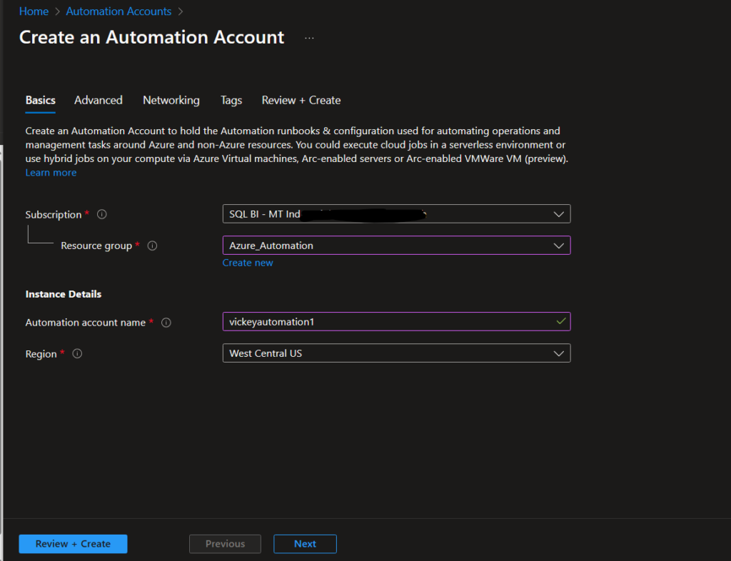 Azure Automation Runbook