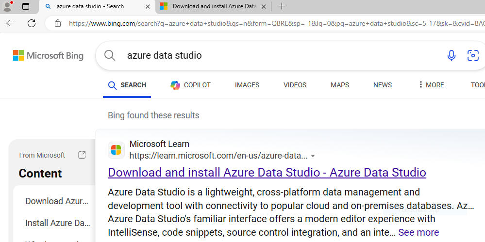 Install Azure Data Studio