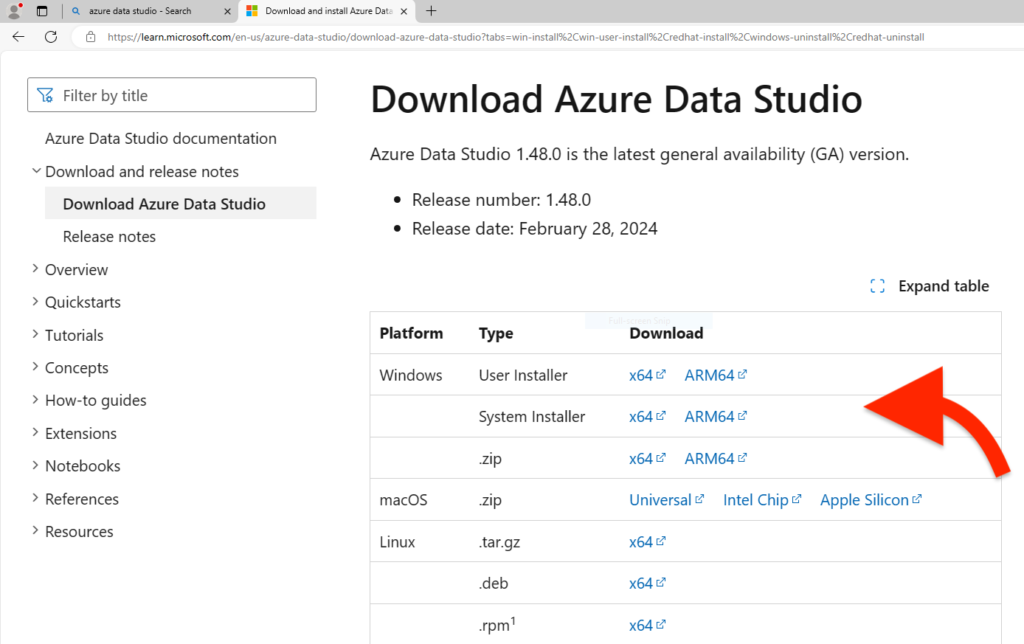 Install Azure Data Studio