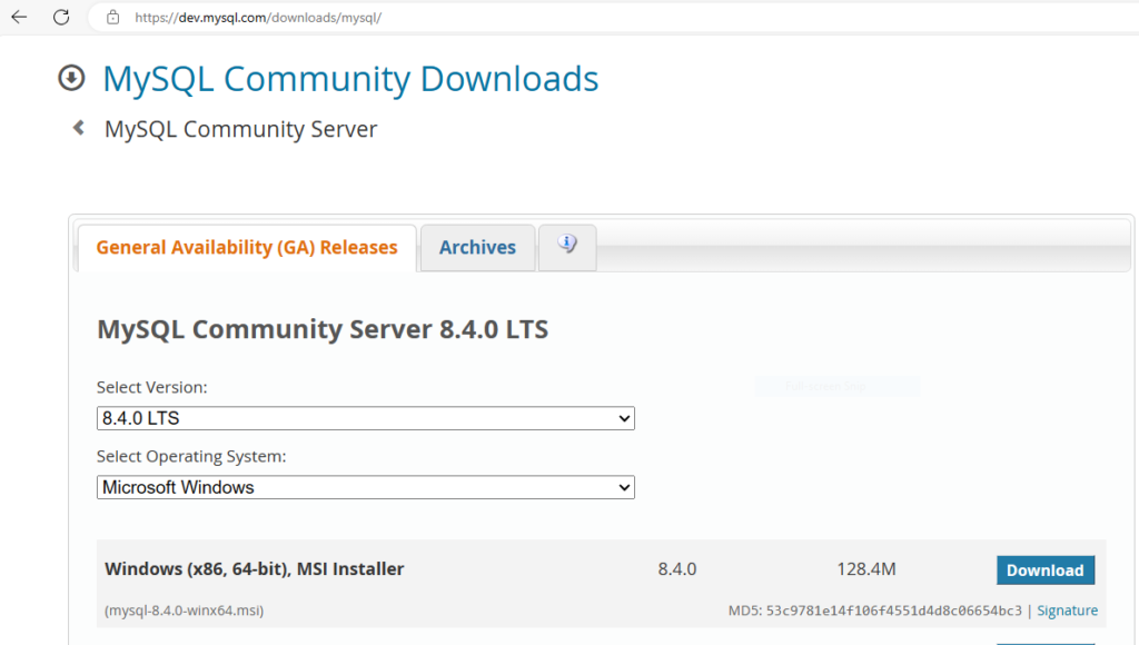 Install MySQL