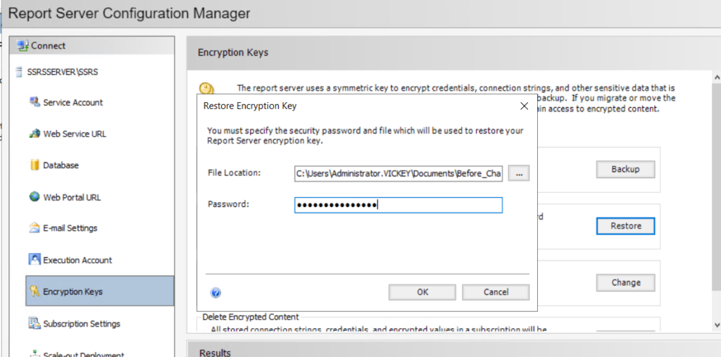 SSRS Service Account Change