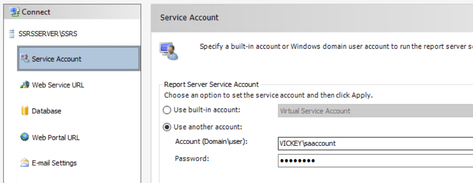 SSRS Service Account Change