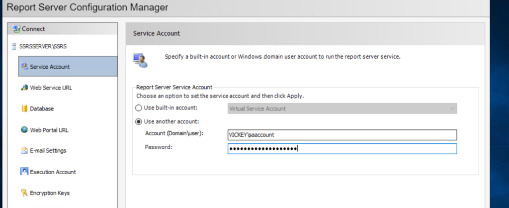 SSRS Service Account Change