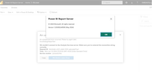 We couldn't connect to the Analysis Services Server