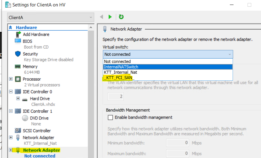 Assign NIC to VM's