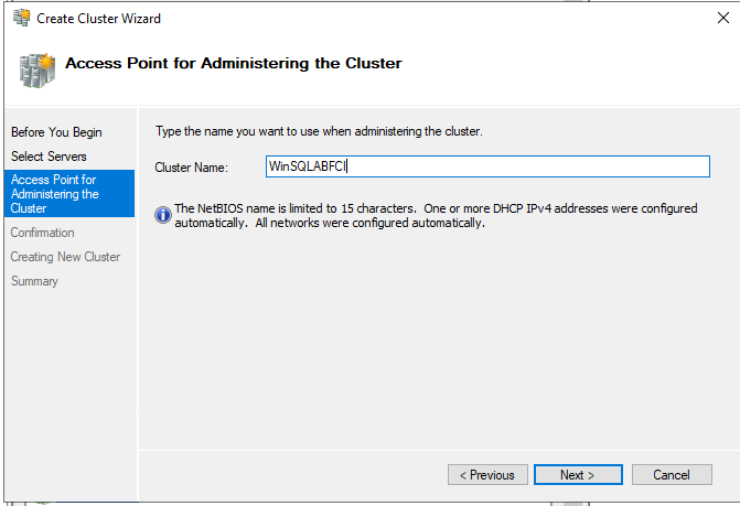 Windows Failover Cluster