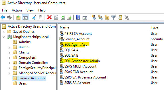 SQL Server Service Account