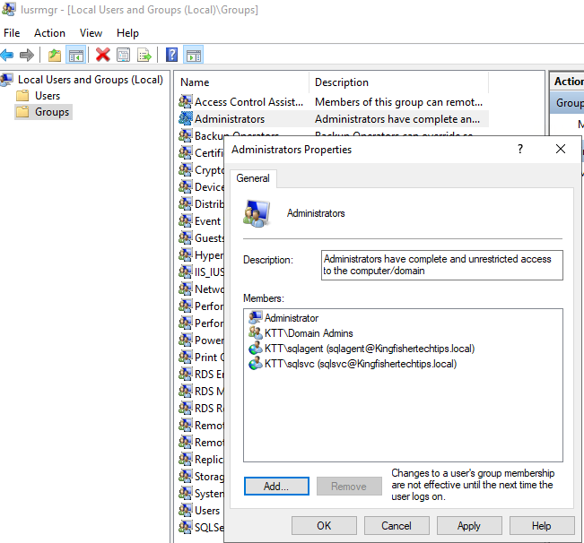 SQL Server Service Account