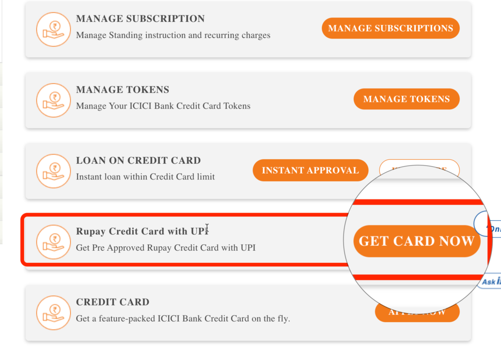 ICICI UPI Credit Card Apply