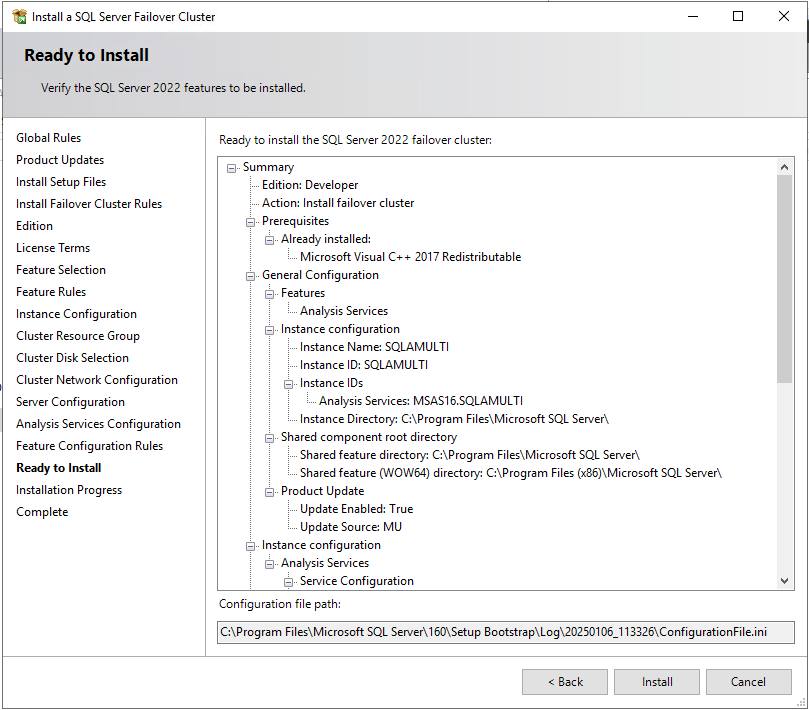 Configure Analysis Services Failover Cluster